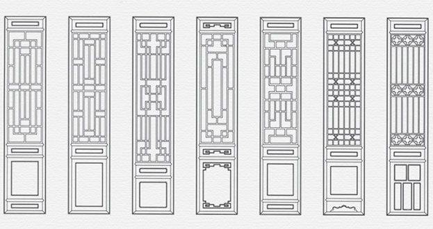 桂平常用中式仿古花窗图案隔断设计图