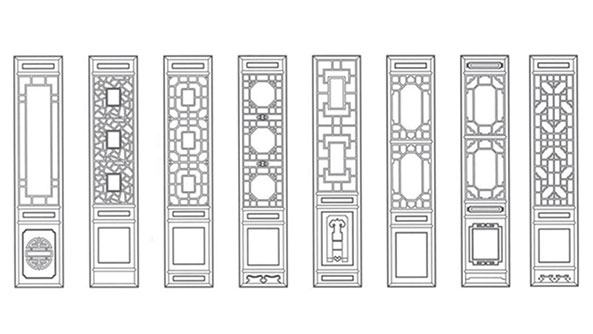 桂平喜迎门中式花格CAD设计图样式大全